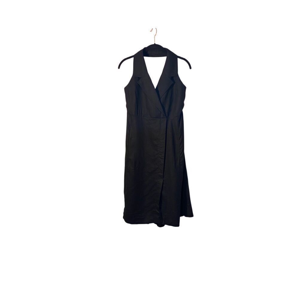 NWT, Banana Republic, women’s sleeveless split front linen blend halter dress si